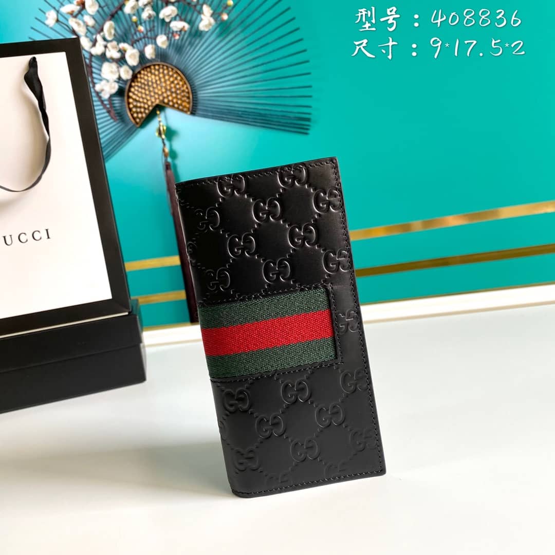 Gvc*1 Bill PVC Leather Long Wallet Replica 408836