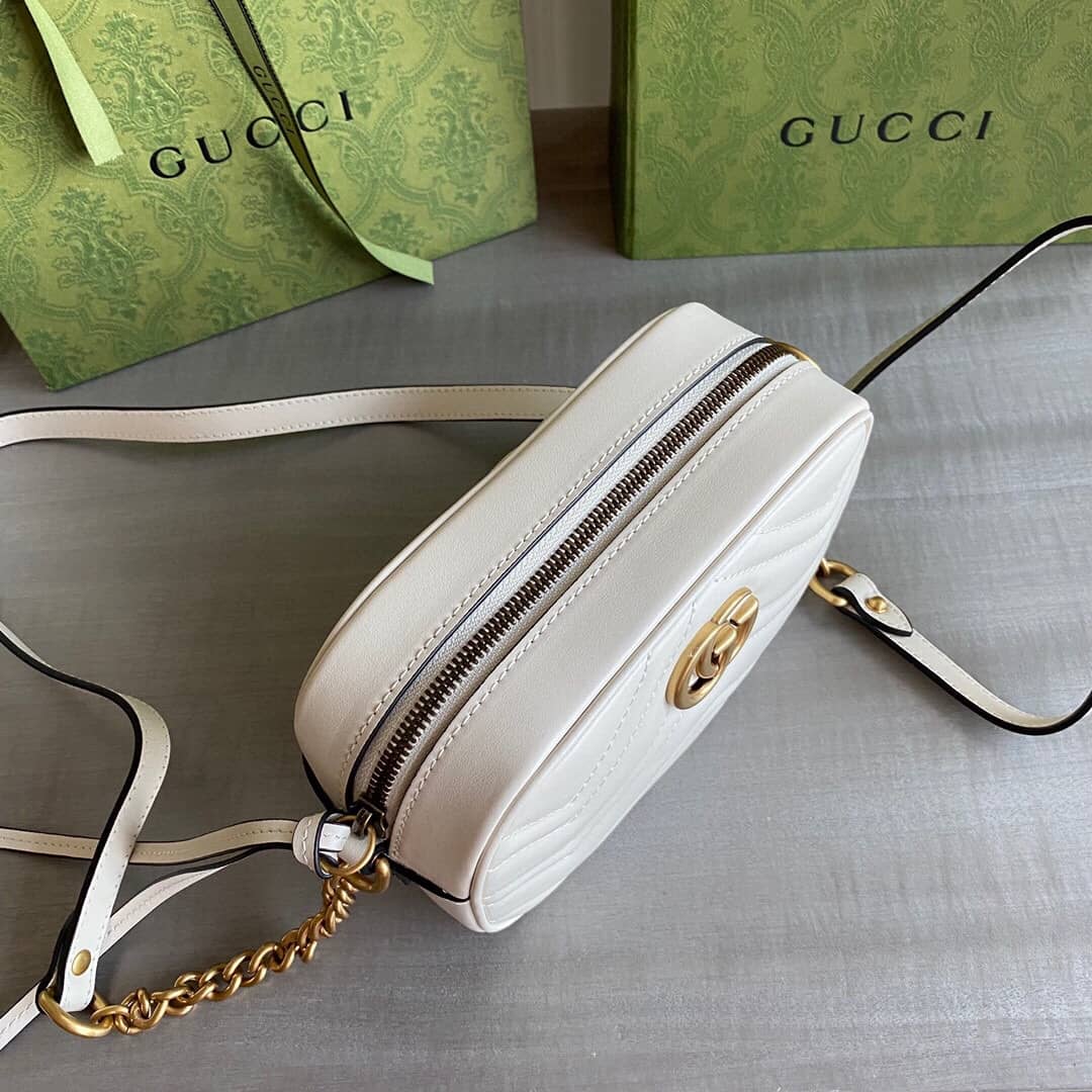 Gvc*1 GG Marmont Matelassé Mini Bag Replica White 448065