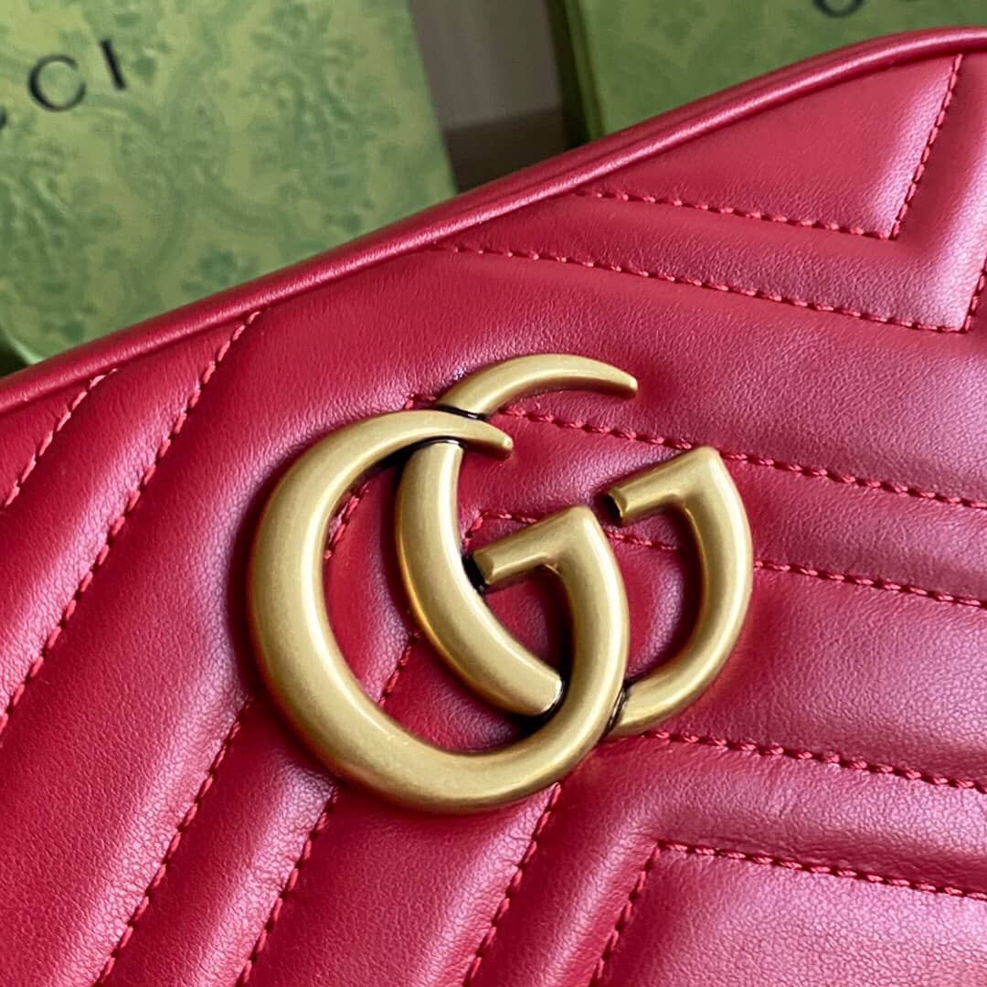 Gvc*1 GG Marmont Small Shoulder Handbag Camera Bag Replica Red 447632