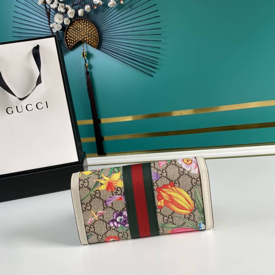 Gvc*1 Flora Print Continental Long Wallet 523153