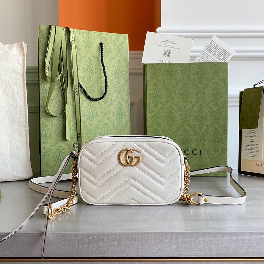 Gvc*1 GG Marmont Matelassé Mini Bag Replica White 448065