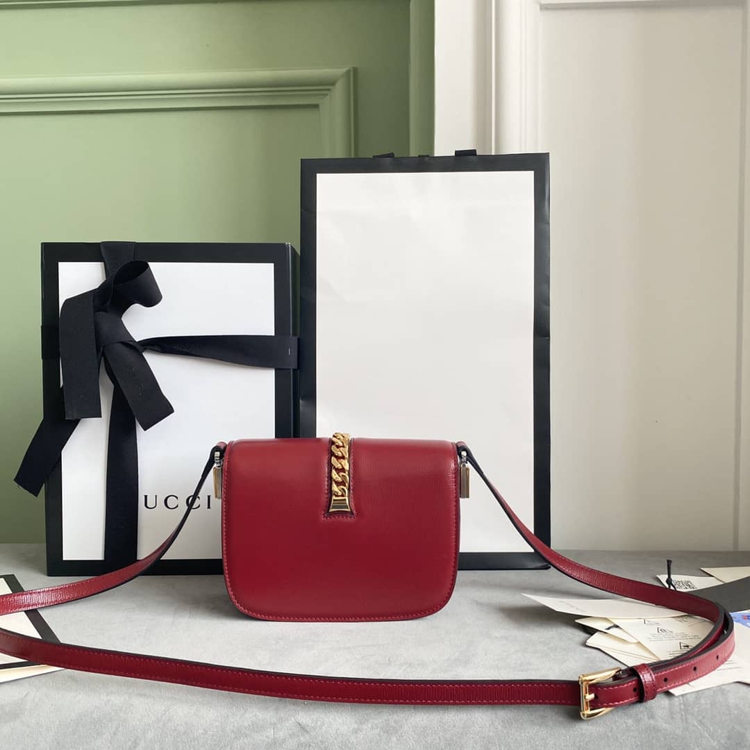 Gvc*1 Ladies Mini Sylvie Shoulder Bag Replica Red 615965