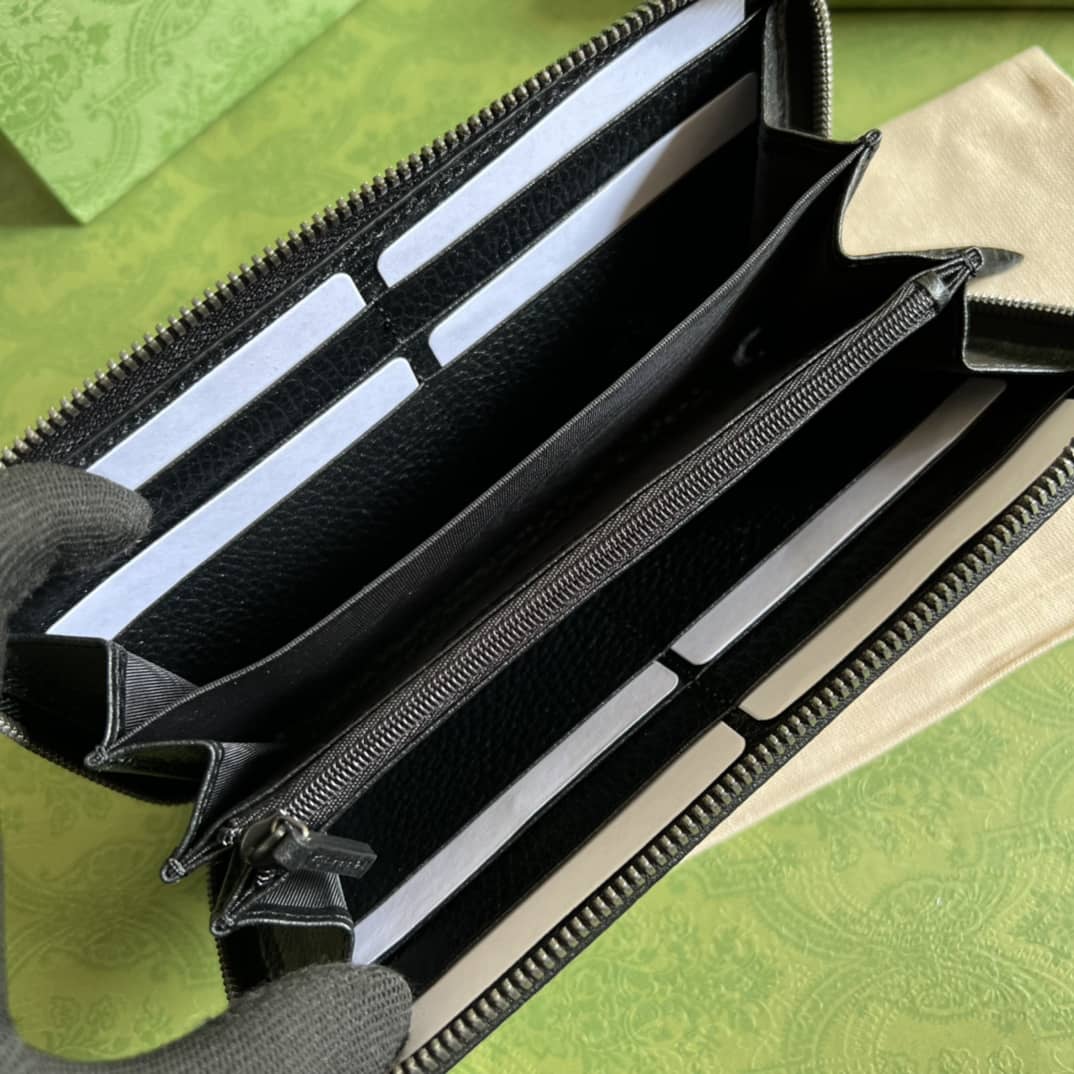 Gvc*1 GG Marmont Leather Zip Long Wallet Replica 456117