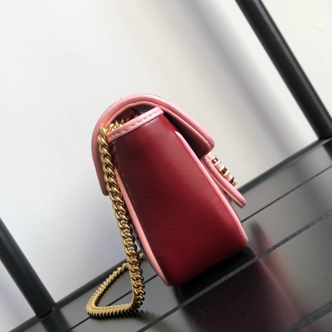 Gvc*1 GG Marmont Mini Matelasse Leather Shoulder Bag Replica Red 574969