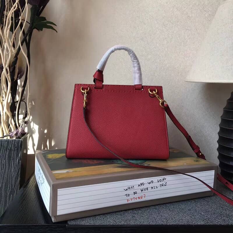 Gvc*1 GG Marmont Leather Top Handle Replica Bag Red 421890