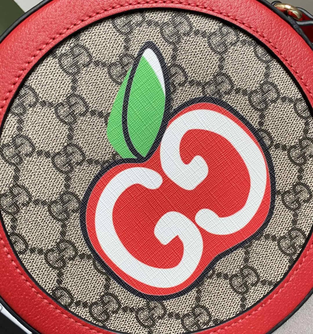 Gvc*1 Ophidia Mini Round Shoulder Bag Replica Red 550618