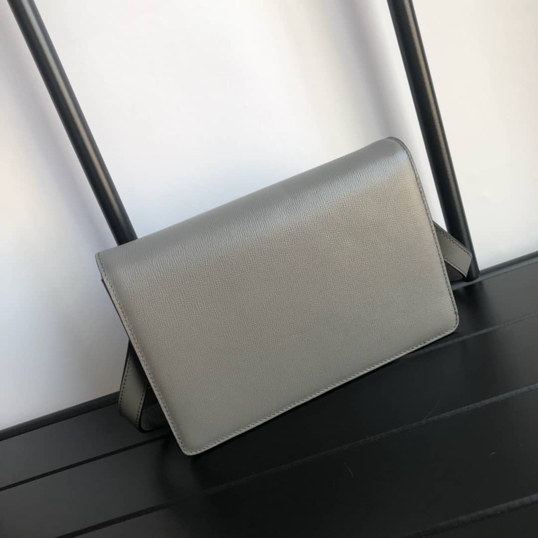 Gvc*1 GG Ring Torchon Leather Shoulder Bag Replica Gray 589474