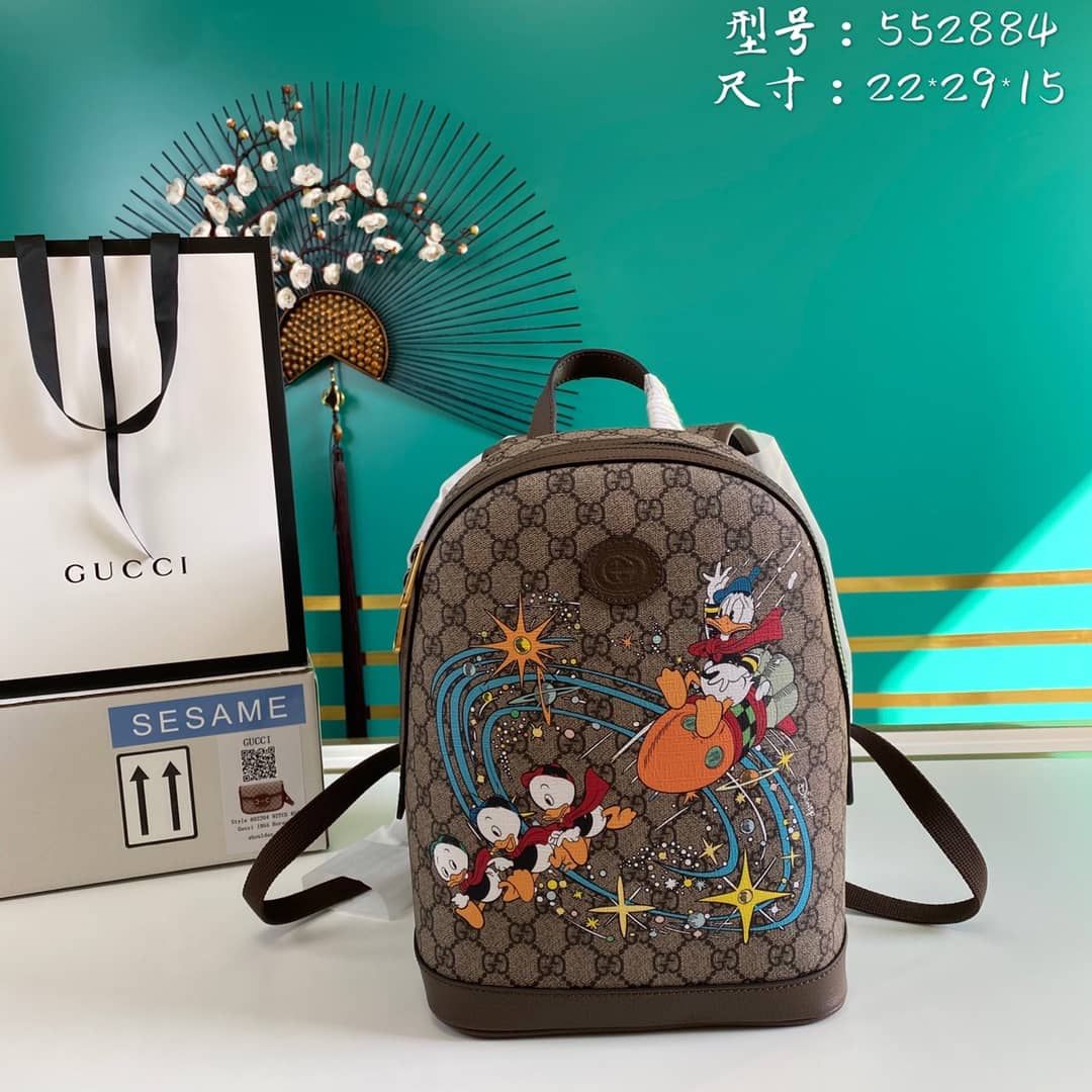 Gvc*1 Donald Duck Disney x Gvc*1 Backpack GG Svp*me Fabric Replica 552884