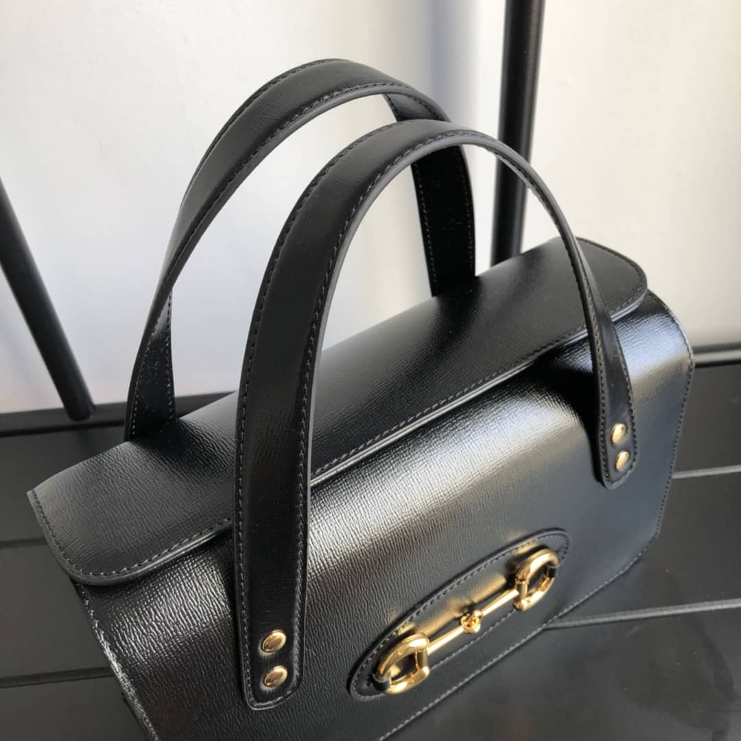 Gvc*1 Horsebit Bag Dupe 1955 Small Top Handle Replica Bag Black 627323