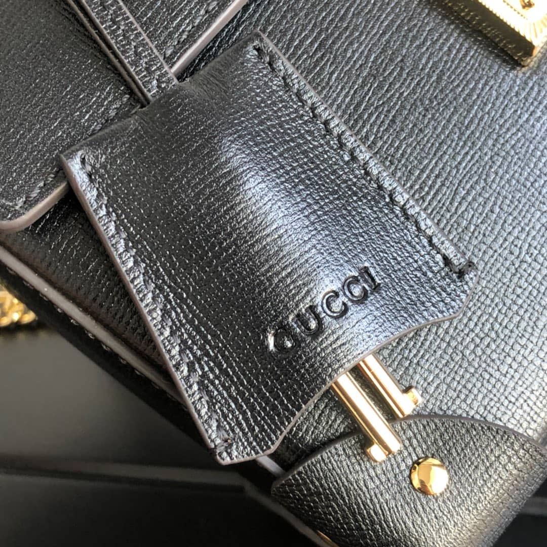 Gvc*1 Padlock GG Small Bamboo Shoulder Bag Replica Black 603221