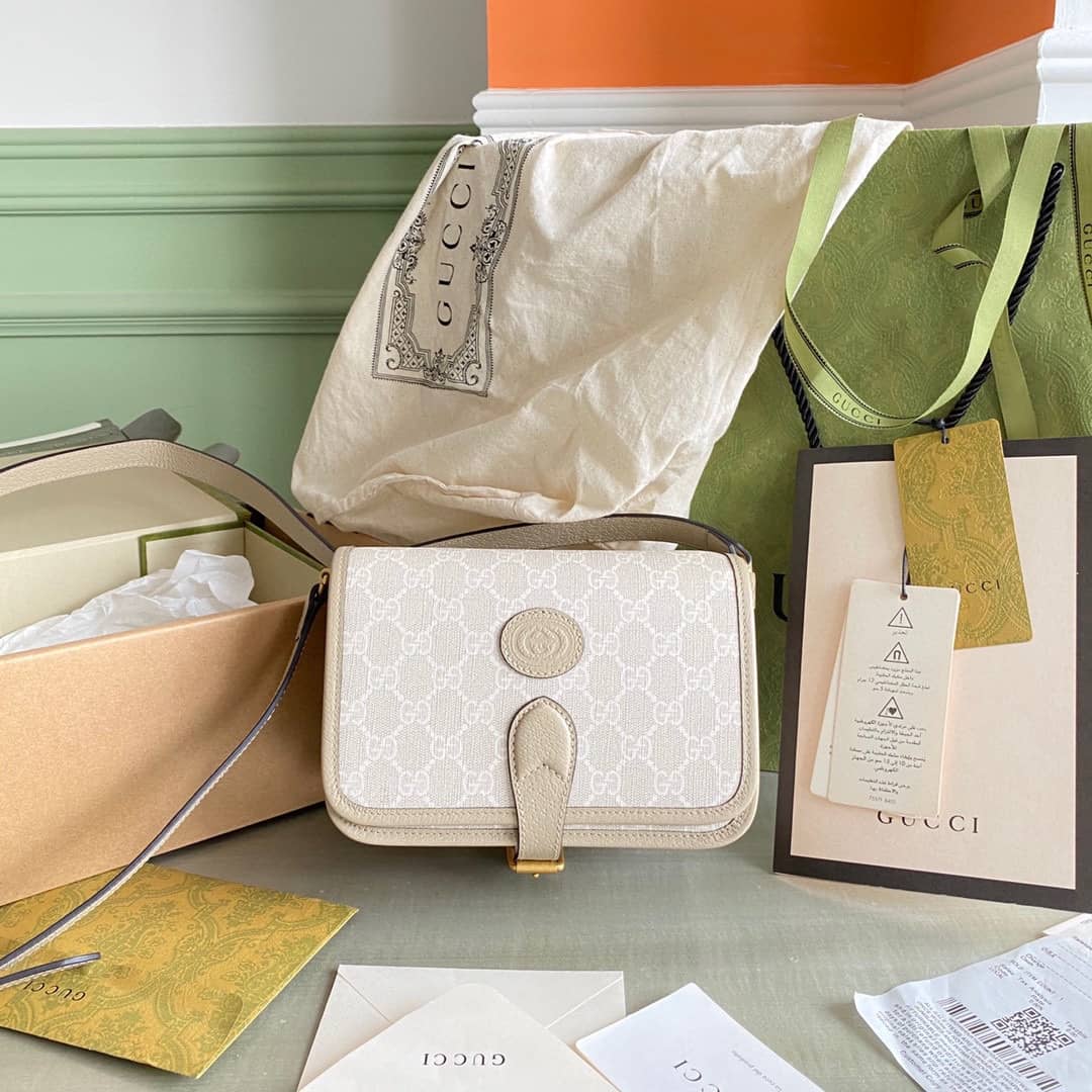 Gvc*1 Mini Shoulder Bag With Interlocking G White 671620 Replica