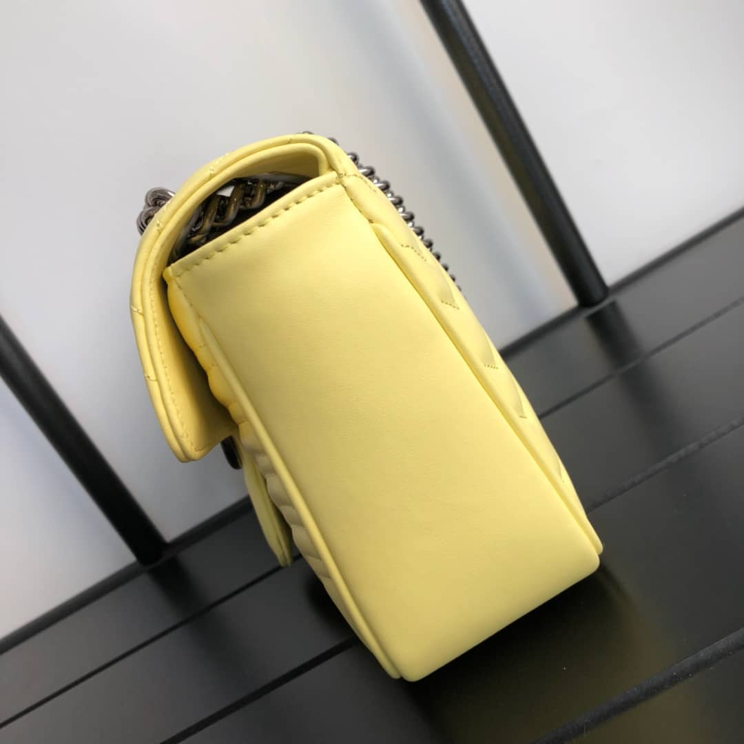 Gvc*1 GG Marmont Matelasse Shoulder Bag Replica Yellow 443497