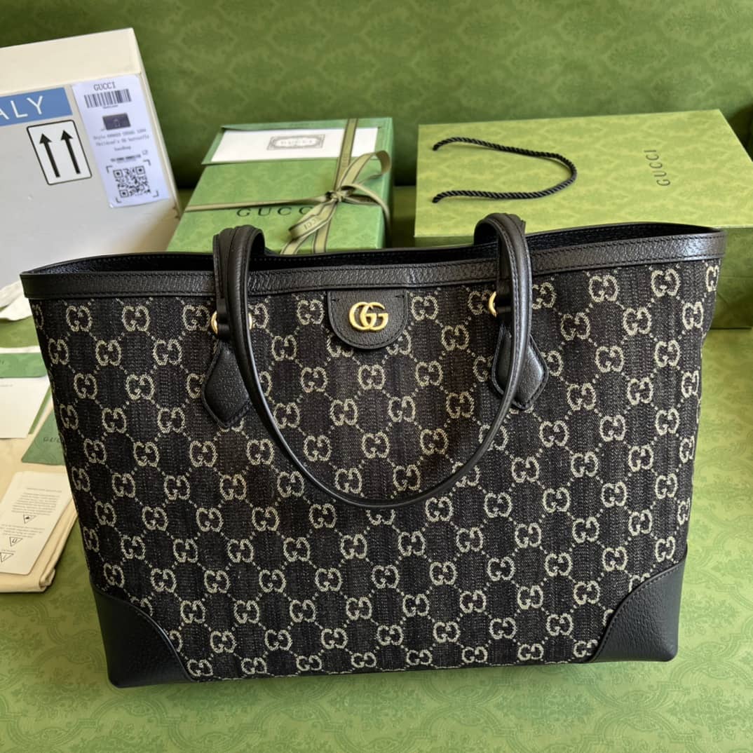 Gvc*1 Ophidia Medium Tote With Web Black 631685 Replica