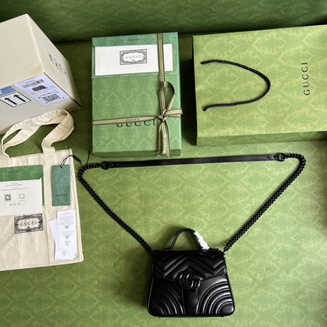 Gvc*1 GG Marmont Mini Top Handle Crossbody Bag 702563 Replica