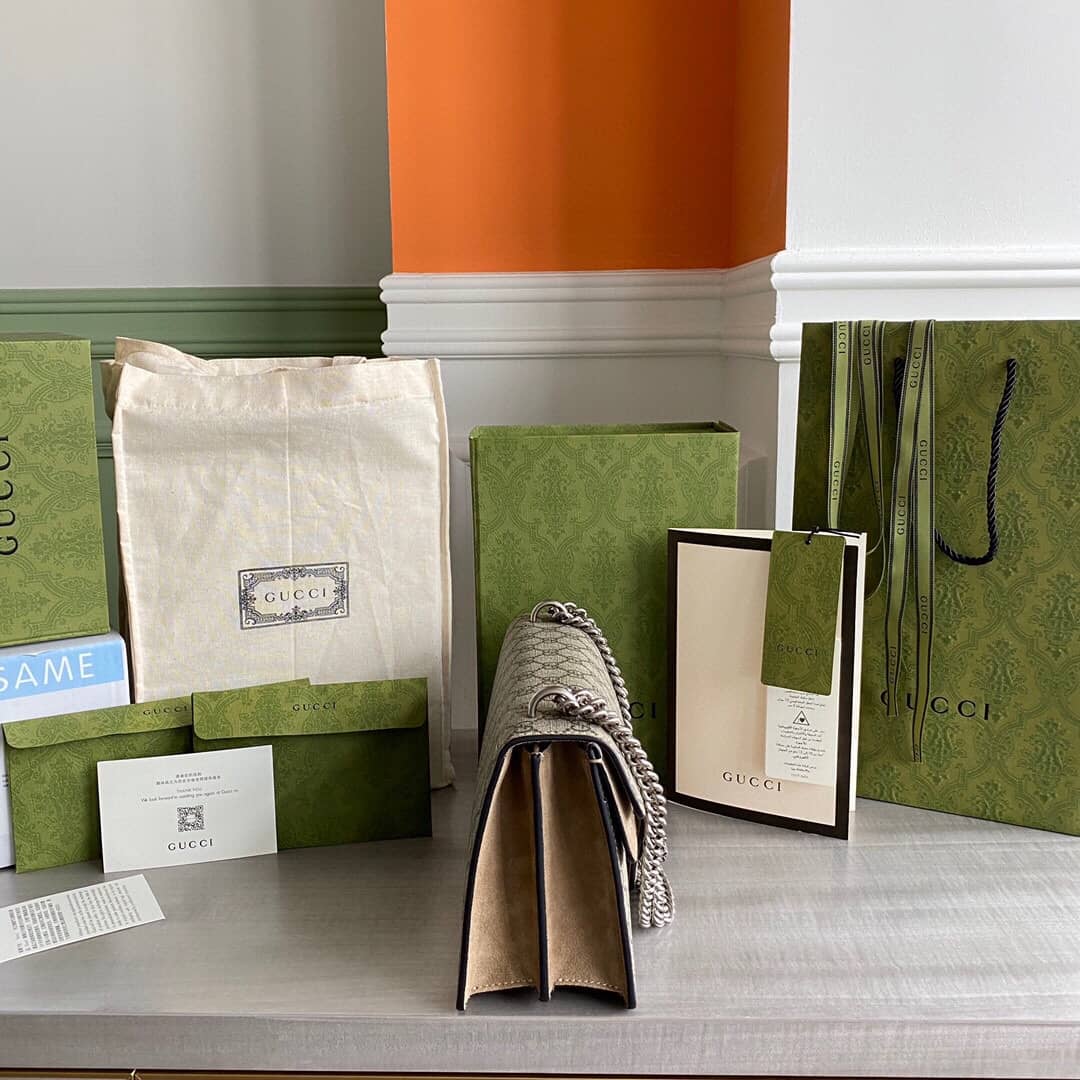 Gvc*1 Dionysus Dupe GG Svp*me Dionysus Chain Replica Shoulder Bag Gray 400249