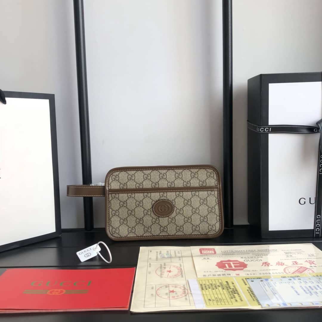 Gvc*1 Purse Dupes Mens GG Interlocking Travel Pouch625764