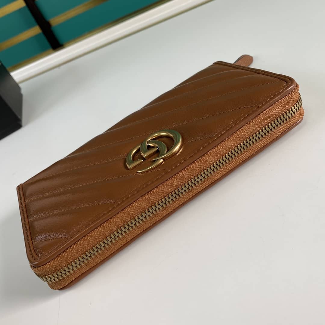 Gvc*1 GG Marmont Large Zip Around Wallet Replica 443123