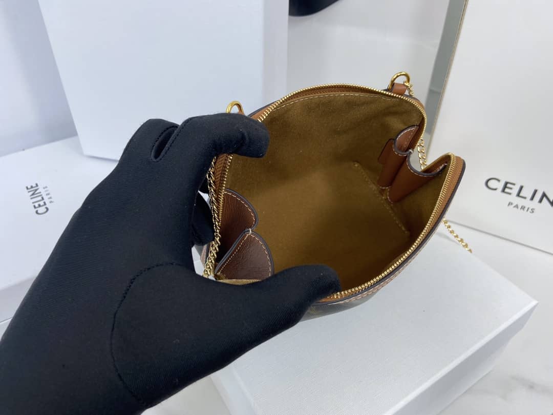 Ce1i*e Bag Dupe Triomphe Canvas Lambskin Chain Replica Clutch