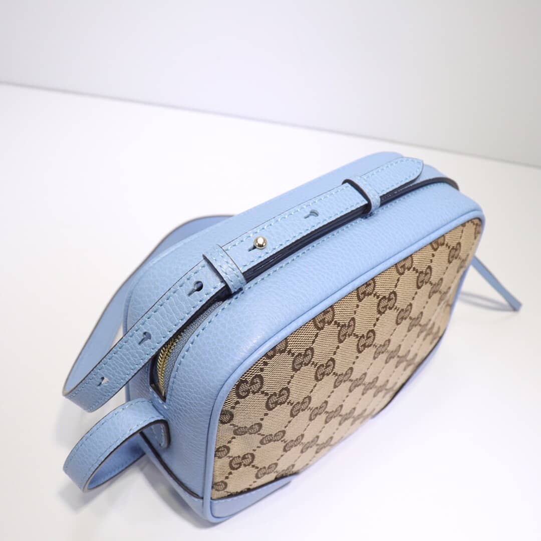 Gvc*1 GG Canvas Messenger Bag Replica Blue 449172