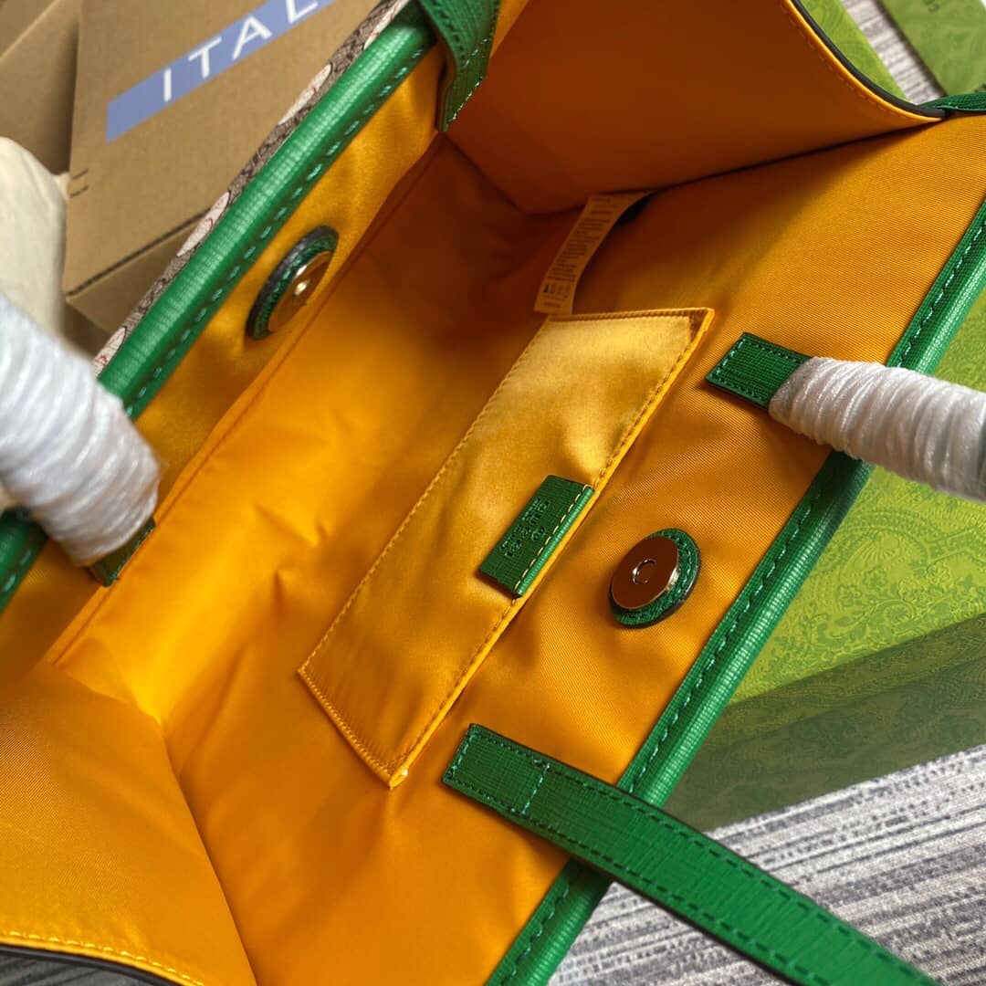 Gvc*1 GG Svp*me Kids Girl Tote Replica Green 605614