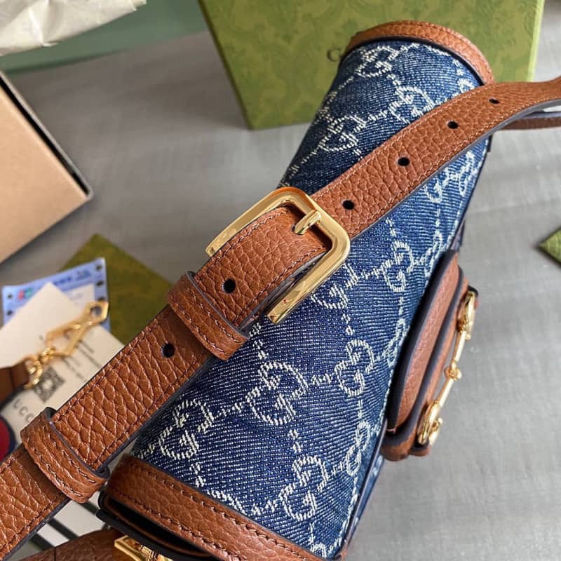 Gvc*1 Horsebit 1955 Mini Bag Replica Blue 658574