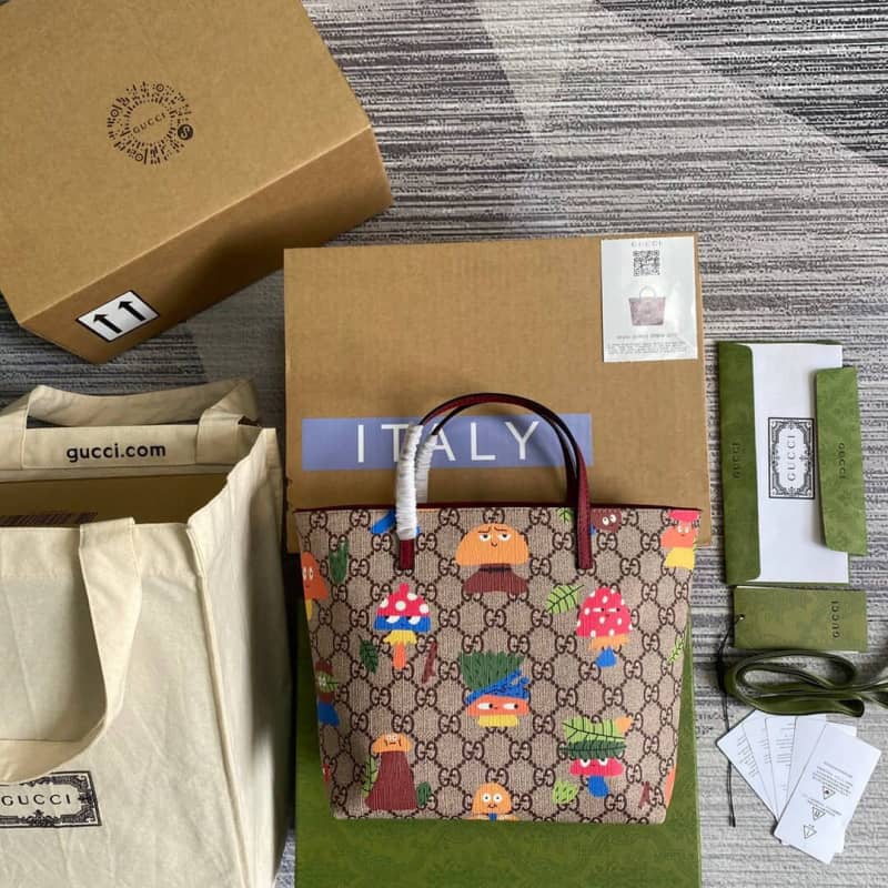 Gvc*1 Children GG Svp*me Canvas Replica Tote Brown 410812