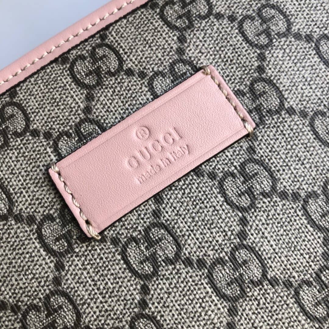 Gvc*1 GG Plus Large Zip Top PVC Replica Tote Gray Pink 211137