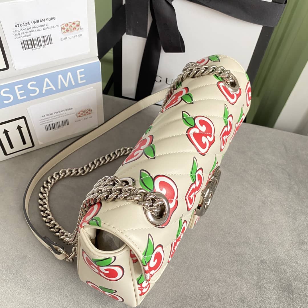 Gvc*1 GG Marmont Matelasse Shoulder Bag Replica White 443497