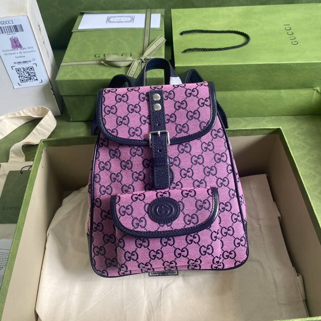 Gvc*1 Children Multicolor GG Canvas Backpack Replica 630818