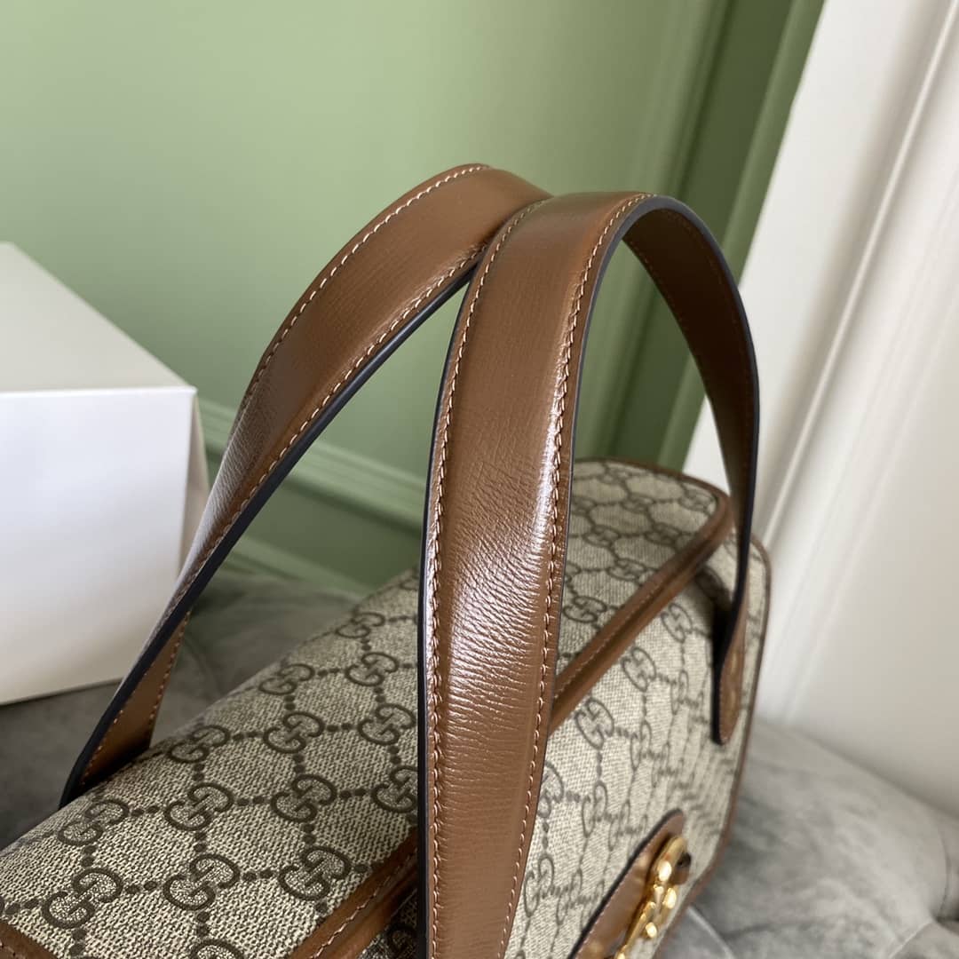 Gvc*1 Horsebit Bag Dupe 1955 Small Top Handle Replica Bag Brown 627323