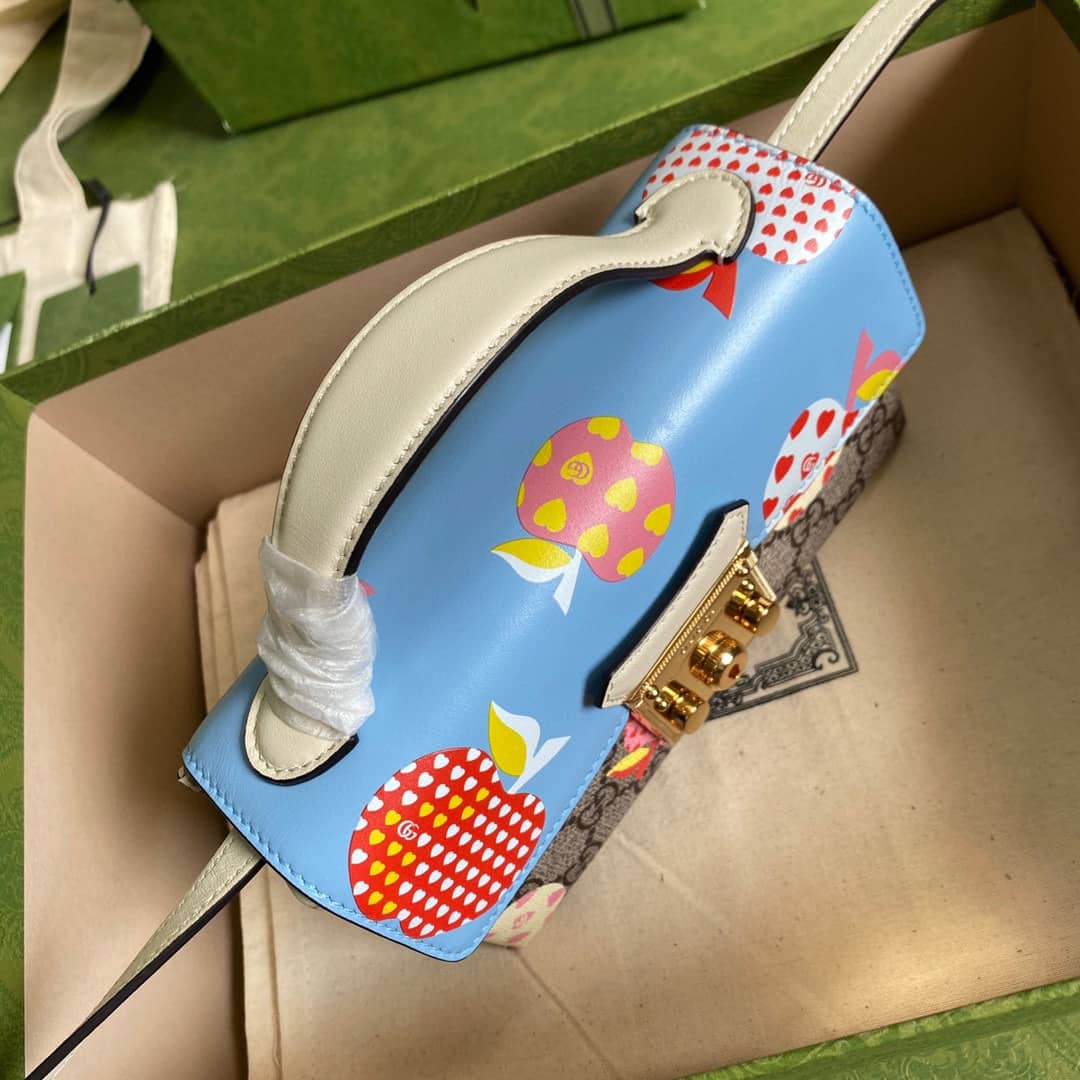 Gvc*1 GG Svp*me Canvas Padlock Mini Shoulder Bag Replica Blue 652683