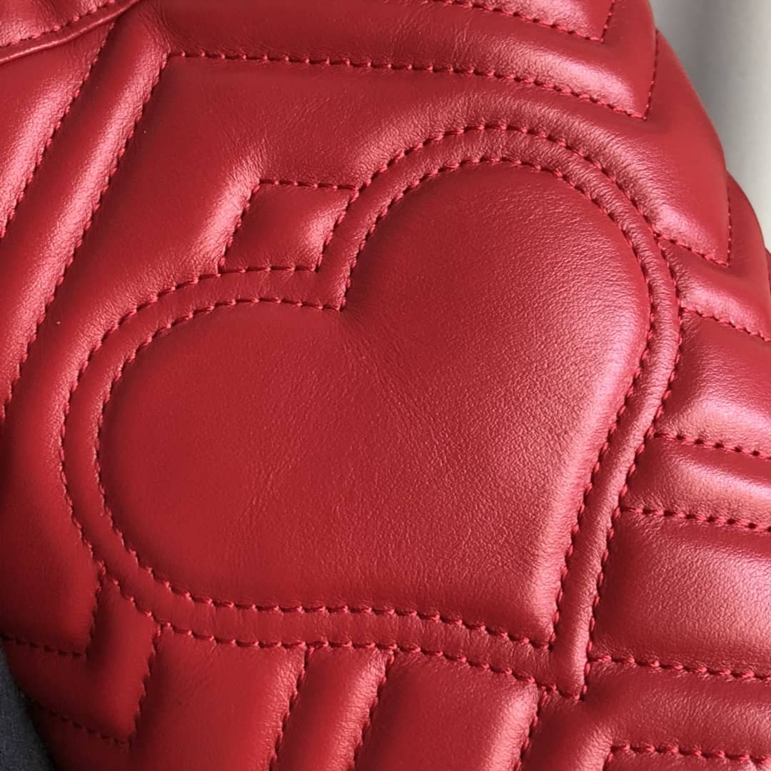 Gvc*1 GG Marmont Mini Bucket Crossbody Bag Replica Red 575163