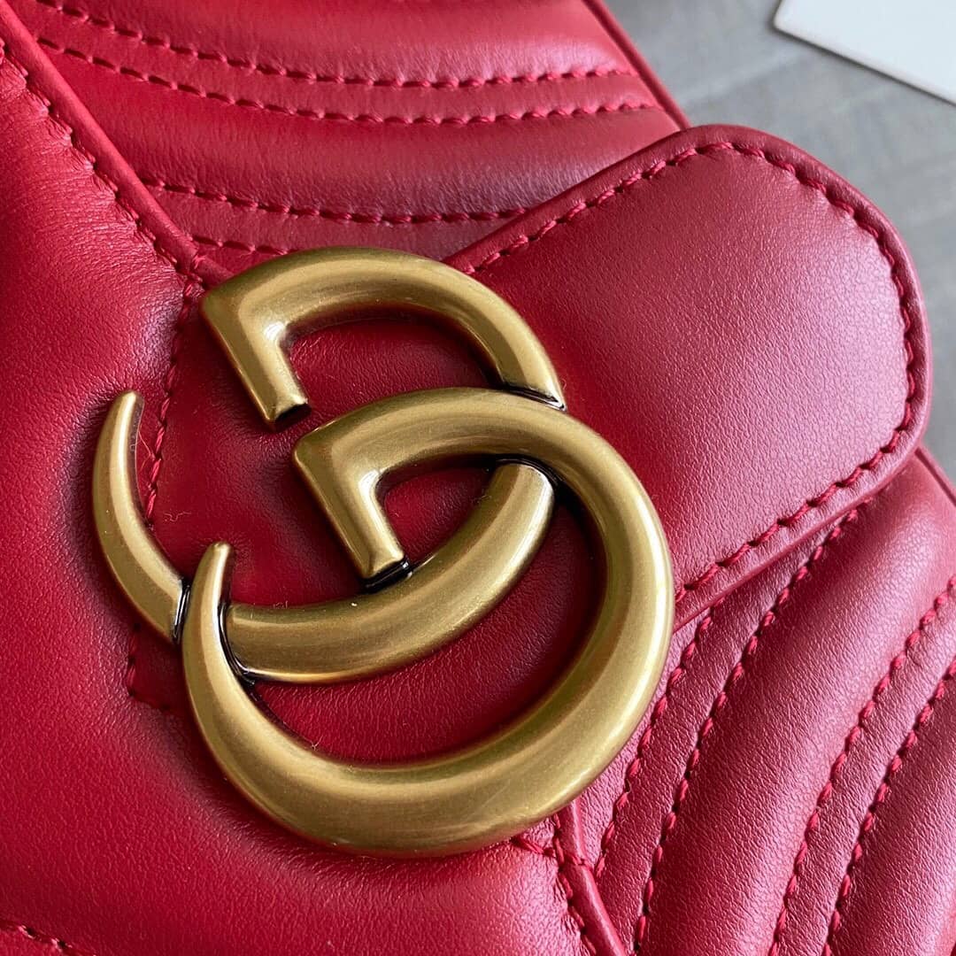 Gvc*1 GG Marmont Mini Matelasse Shoulder Bag Replica Red 446744