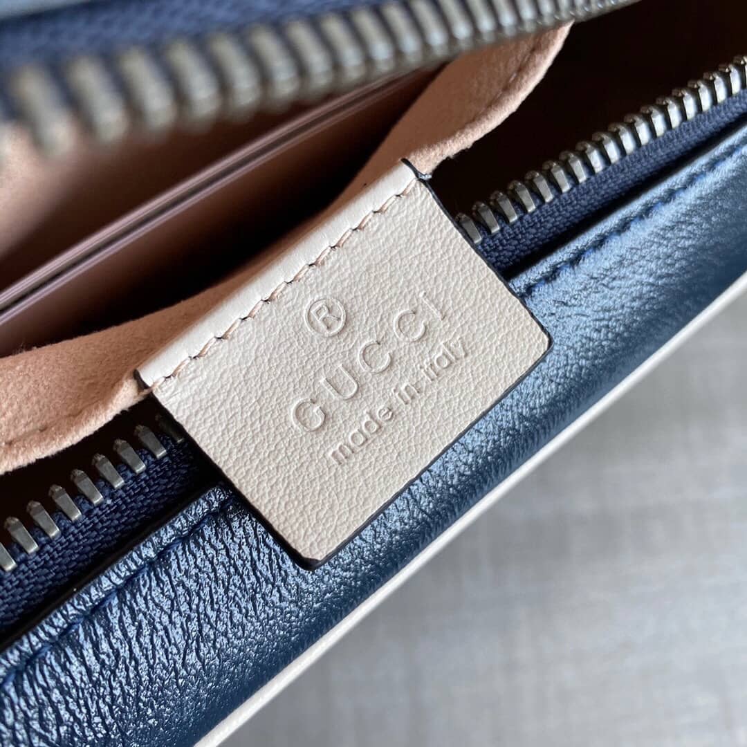 Gvc*1 GG Marmont Small Shoulder Handbag Camera Bag Replica Blue 447632