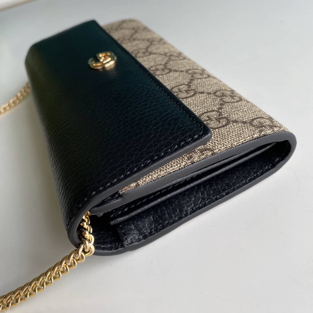 Gvc*1 GG Marmont Leather Chain Wallet Replica 546585