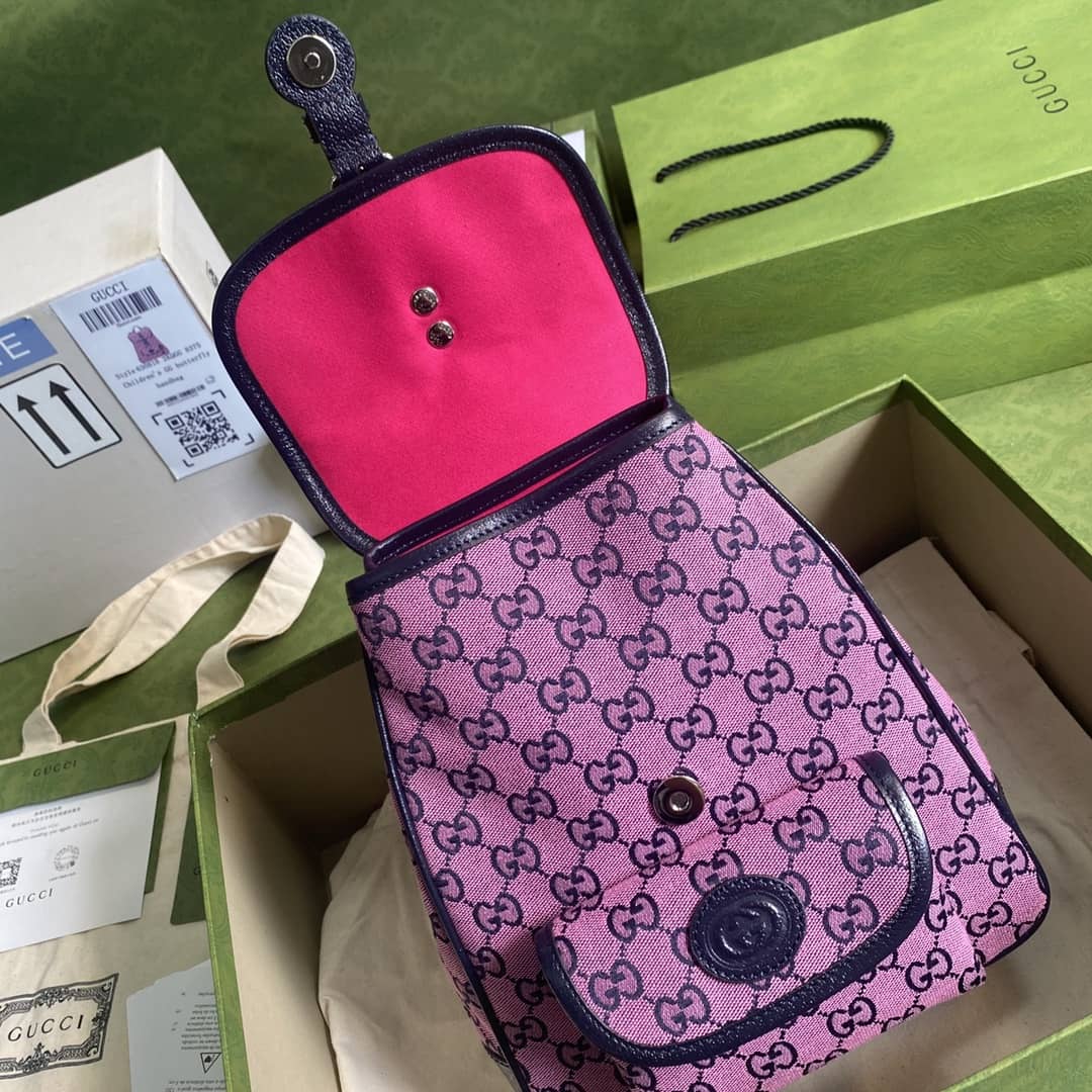 Gvc*1 Children Multicolor GG Canvas Backpack Replica 630818