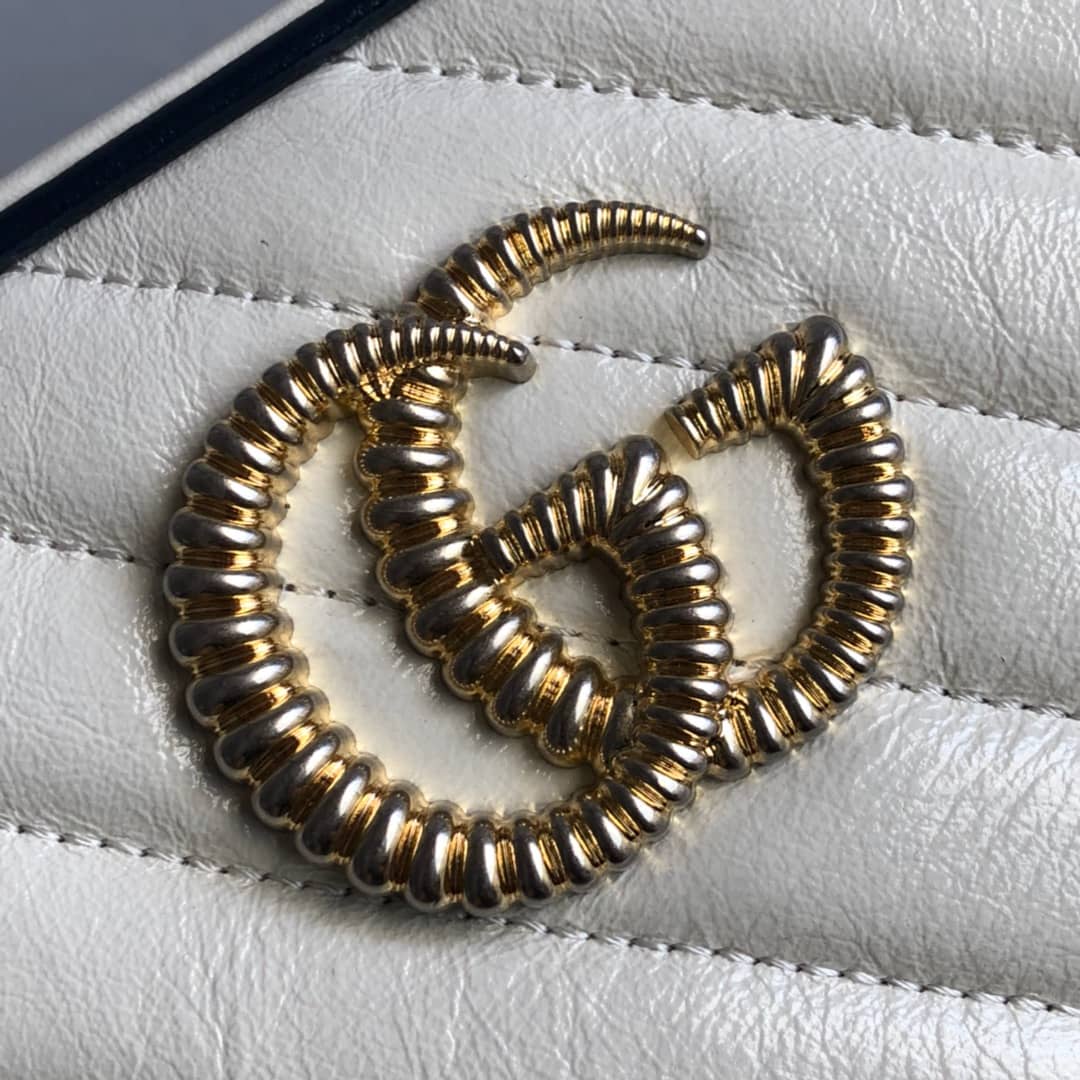 Gvc*1 GG Marmont Small Shoulder Handbag Camera Bag Replica White 447632