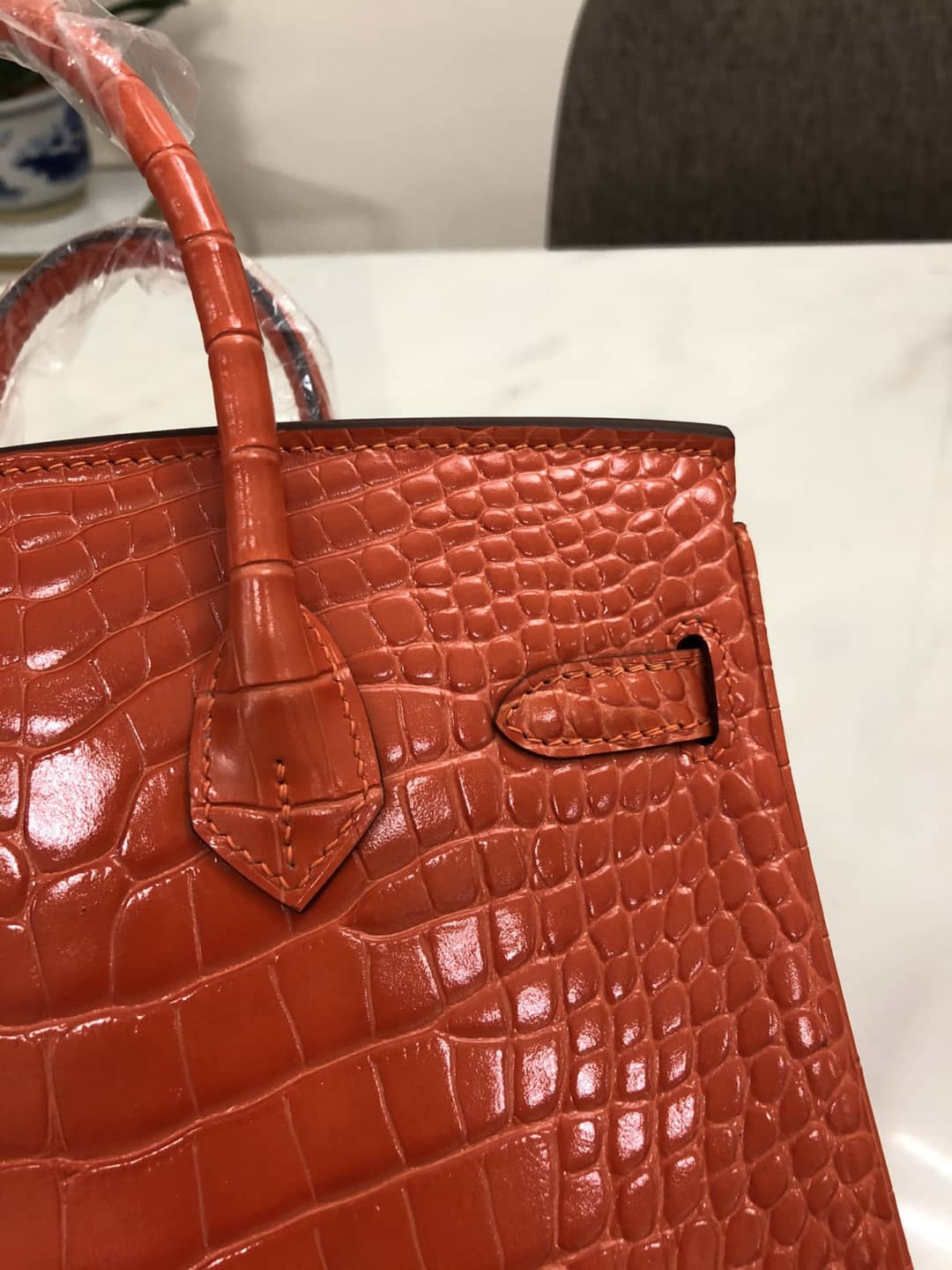 H**me5 Birkin 25CM Crocodile Shiny Replica Bag