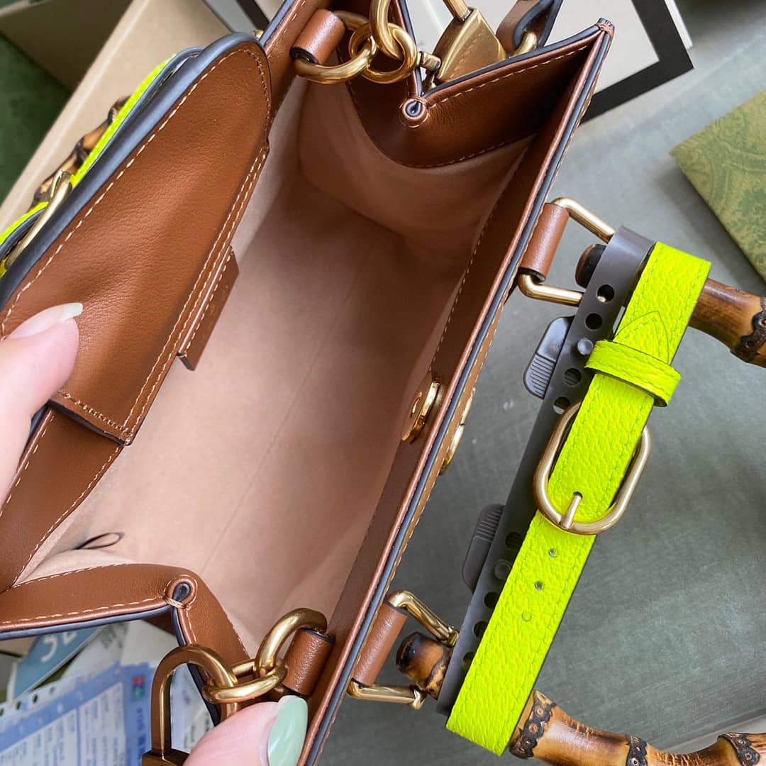 Gvc*1 Diana Mini Bamboo Tote Bag Replica Brown 655661