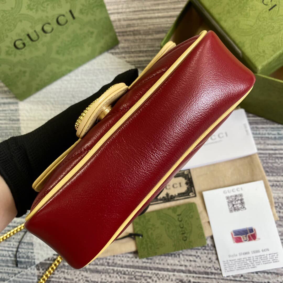 Gvc*1 GG Marmont Mini Matelasse Leather Shoulder Bag Replica Blue Red 574969