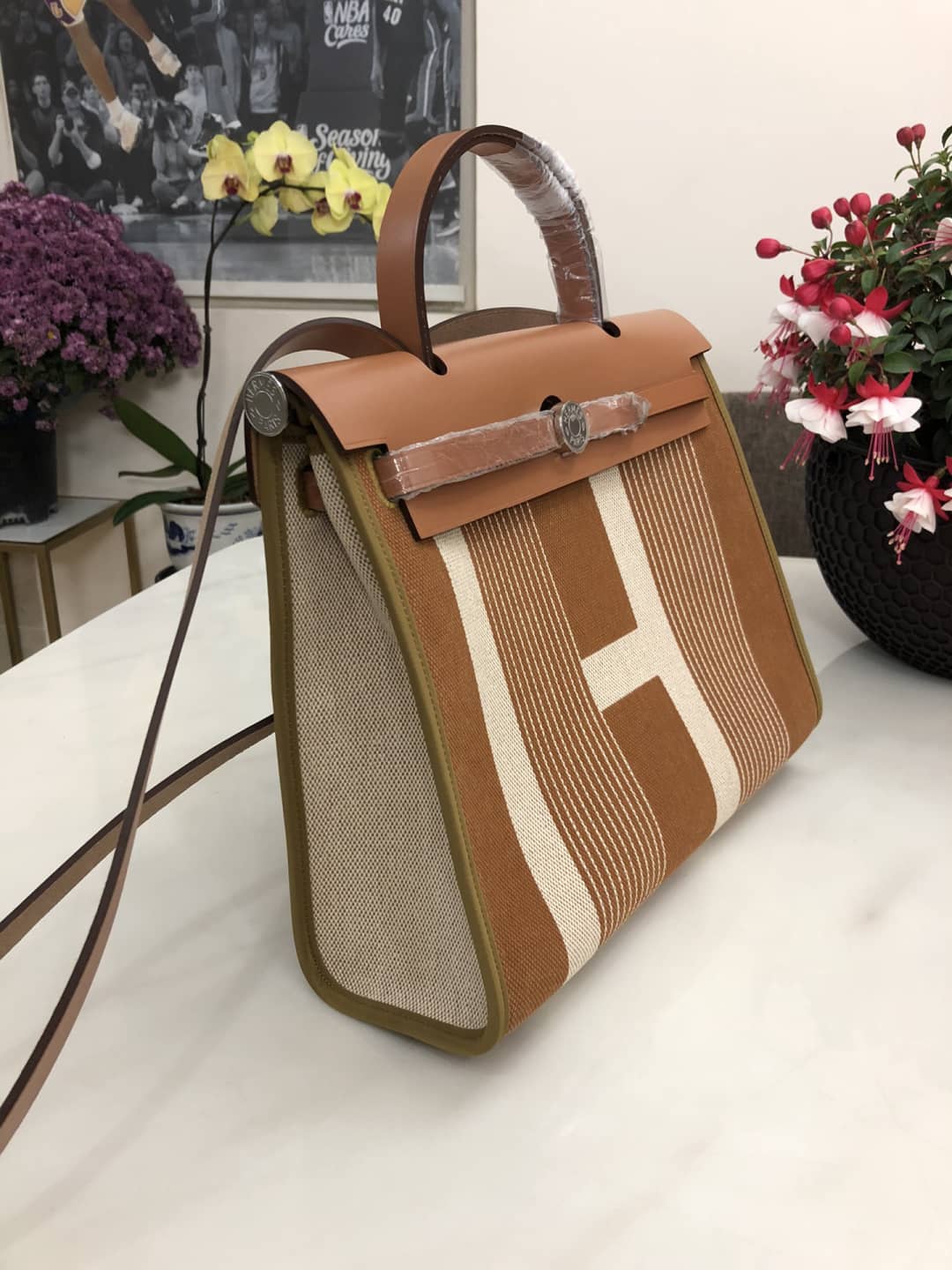Replica H**me5 Birkin Bag 31 Canvas Leather HerBag