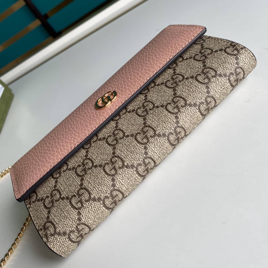 Gvc*1 GG Marmont Leather Chain Wallet Replica 546585