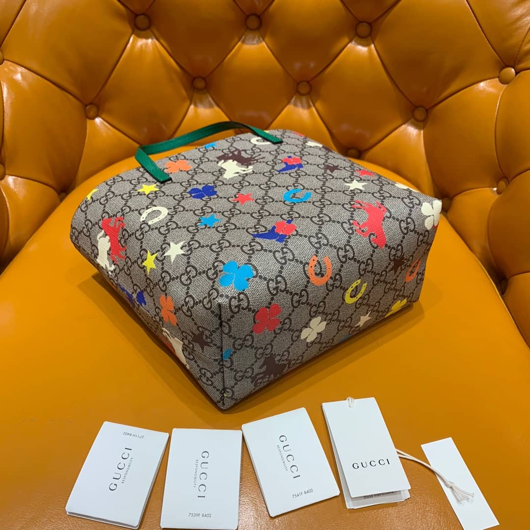 Gvc*1 Children GG Svp*me Canvas Replica Tote Gray 410812