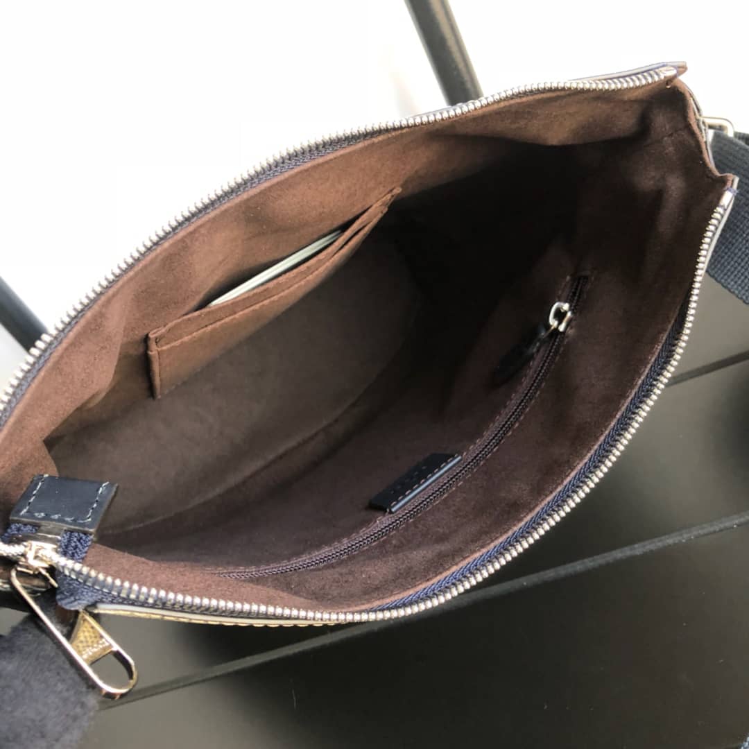 Gvc*1 Mens Svp*me Leather Double G Messenger Bag Replica Gray 406388