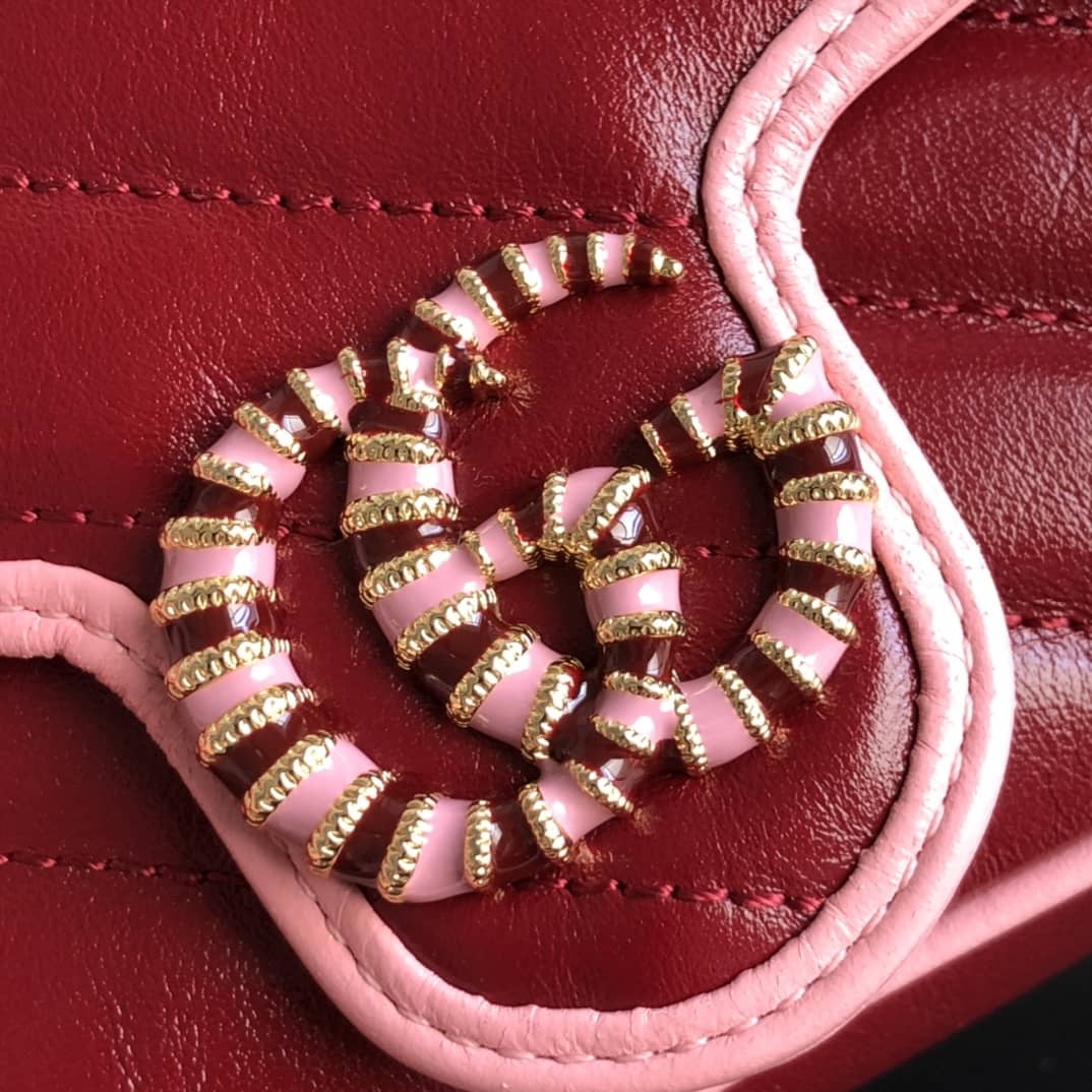Gvc*1 GG Marmont Mini Matelasse Leather Shoulder Bag Replica Red 574969