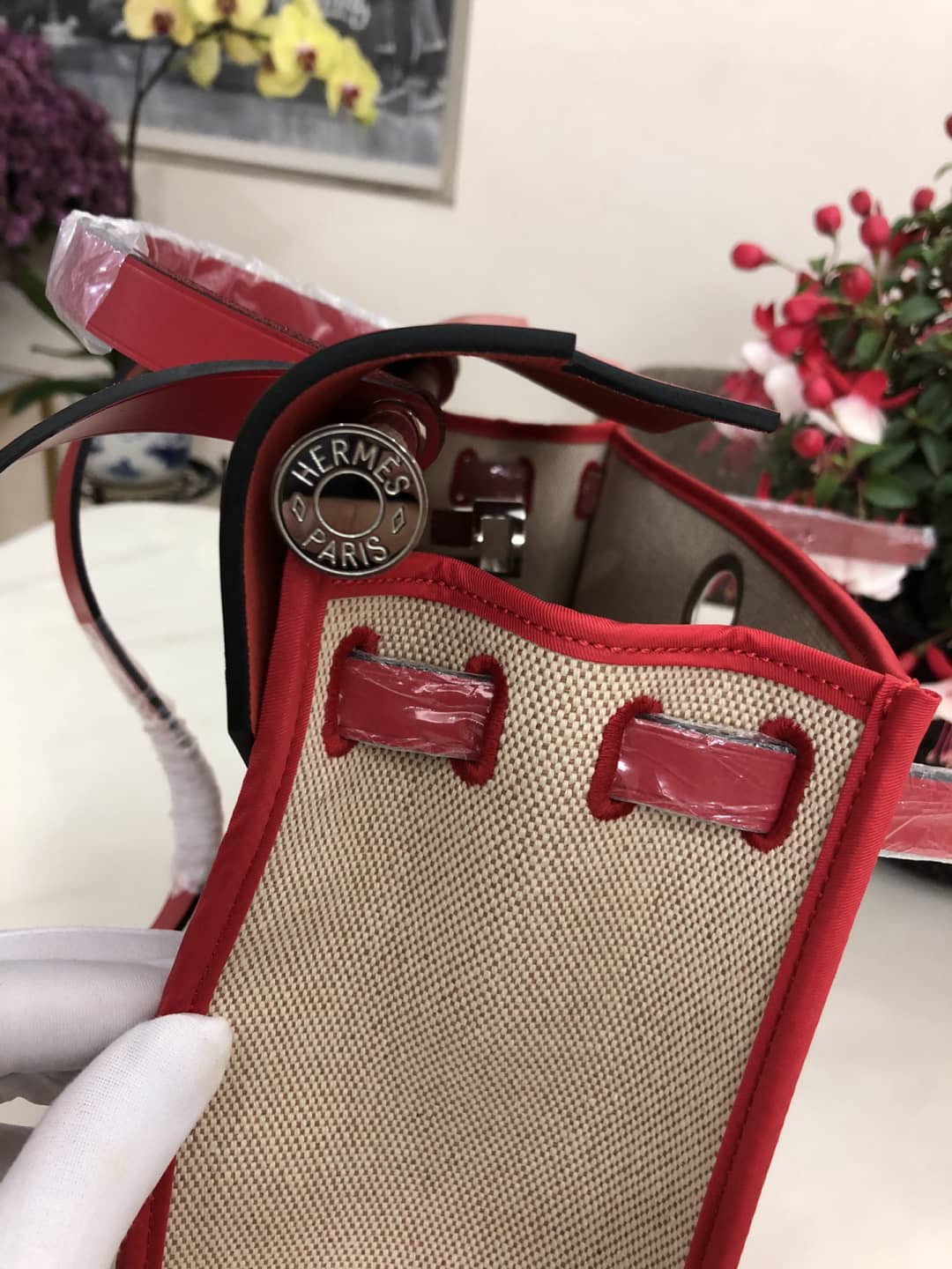 Replica H**me5 Birkin Bag 31 Canvas Leather HerBag