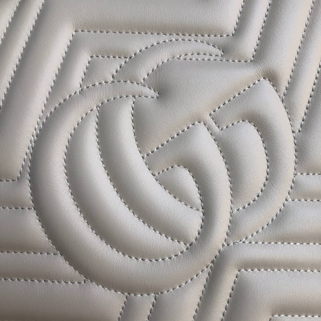 Gvc*1 GG Marmont Chain Shoulder Bag Replica White 453569