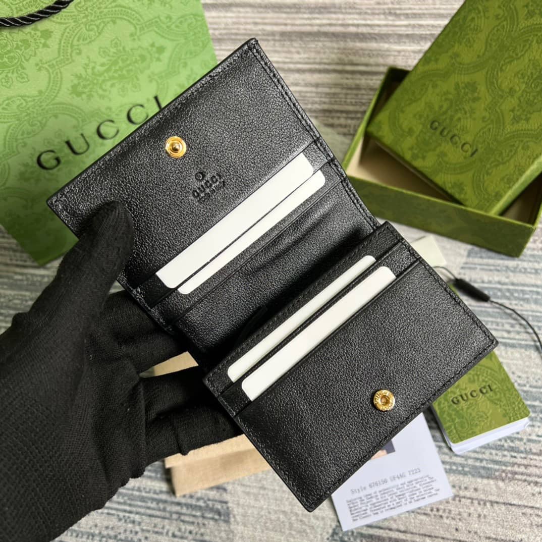 Gvc*1 GG Card Case Wallet Black 676150 Replica
