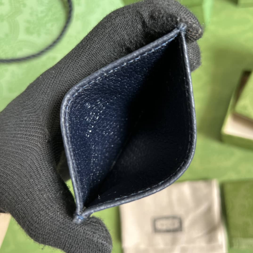 Gvc*1 Interlocking G Card Case Beige Leather 673002 Replica Wallet