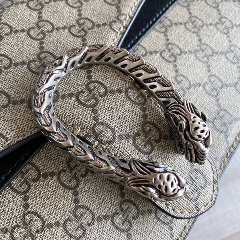 Gvc*1 Dionysus Dupe GG Svp*me Dionysus Chain Replica Shoulder Bag Gray Black 400249